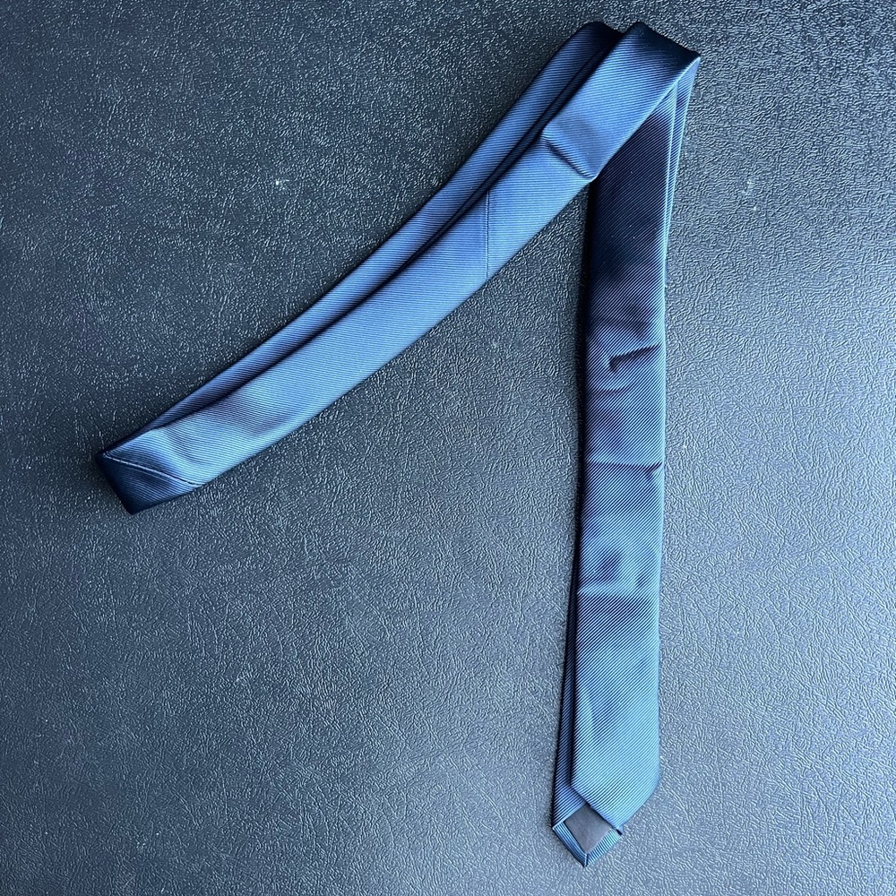Mens navy skinny tie